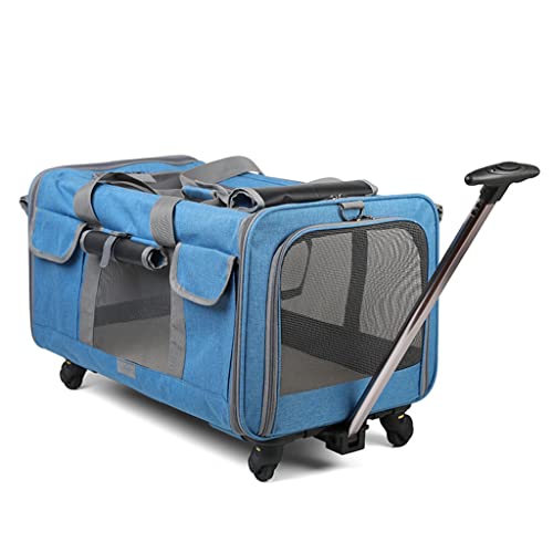 Foldable Rolling Pet Carrier with Detachable Wheels