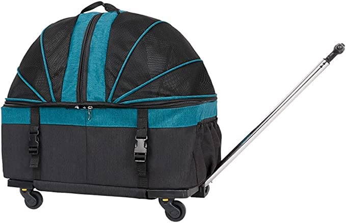 Rolling Pet Carrier for Small Dogs and Cats with Detachable Wheels