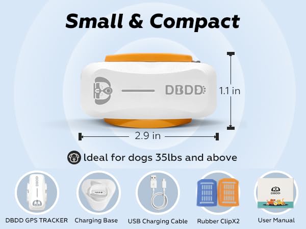 DBDD AI GPS Dog Tracker with Virtual Fence and Health Monitor