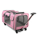 Foldable Rolling Pet Carrier with Detachable Wheels