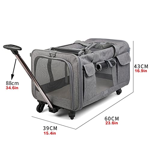 Foldable Rolling Pet Carrier with Detachable Wheels