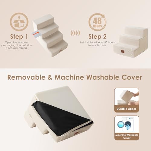 EHEYCIGA Extra-Wide Pet Stairs for Beds and Couches