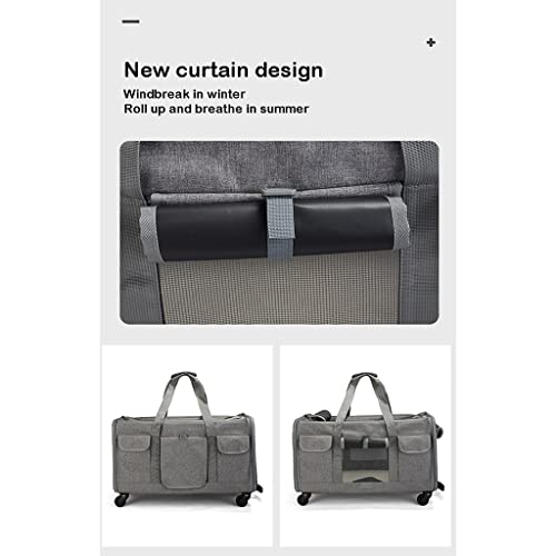Foldable Rolling Pet Carrier with Detachable Wheels