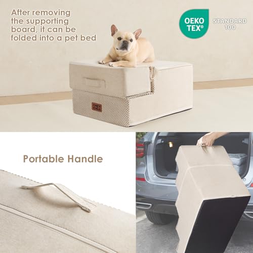 EHEYCIGA Extra-Wide Pet Stairs for Beds and Couches