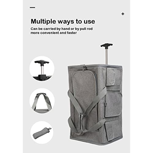 Foldable Rolling Pet Carrier with Detachable Wheels