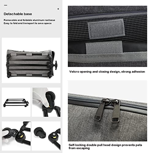 Foldable Rolling Pet Carrier with Detachable Wheels