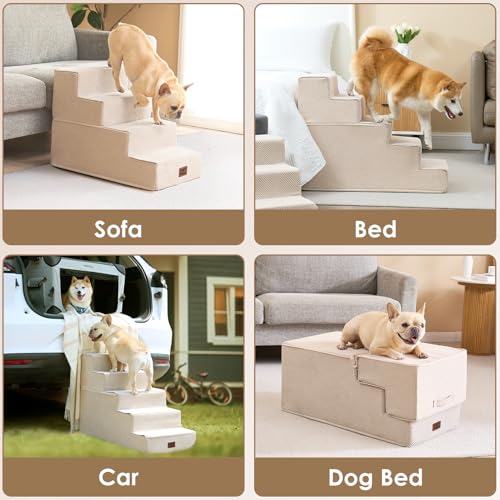 EHEYCIGA Extra-Wide Pet Stairs for Beds and Couches