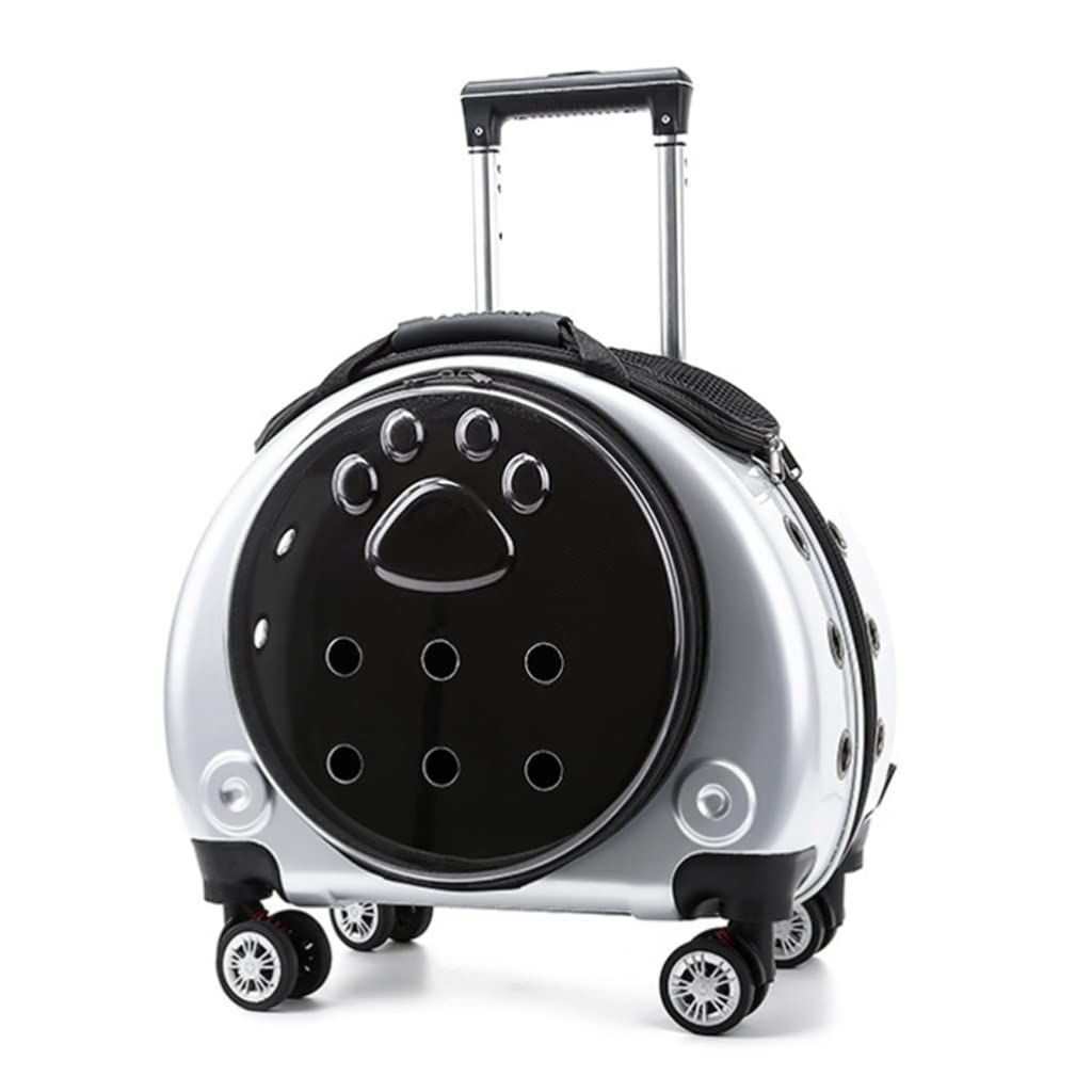 Breathable Silver Pet Trolley Backpack Carrier