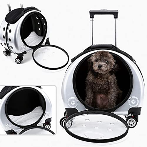 Breathable Silver Pet Trolley Backpack Carrier