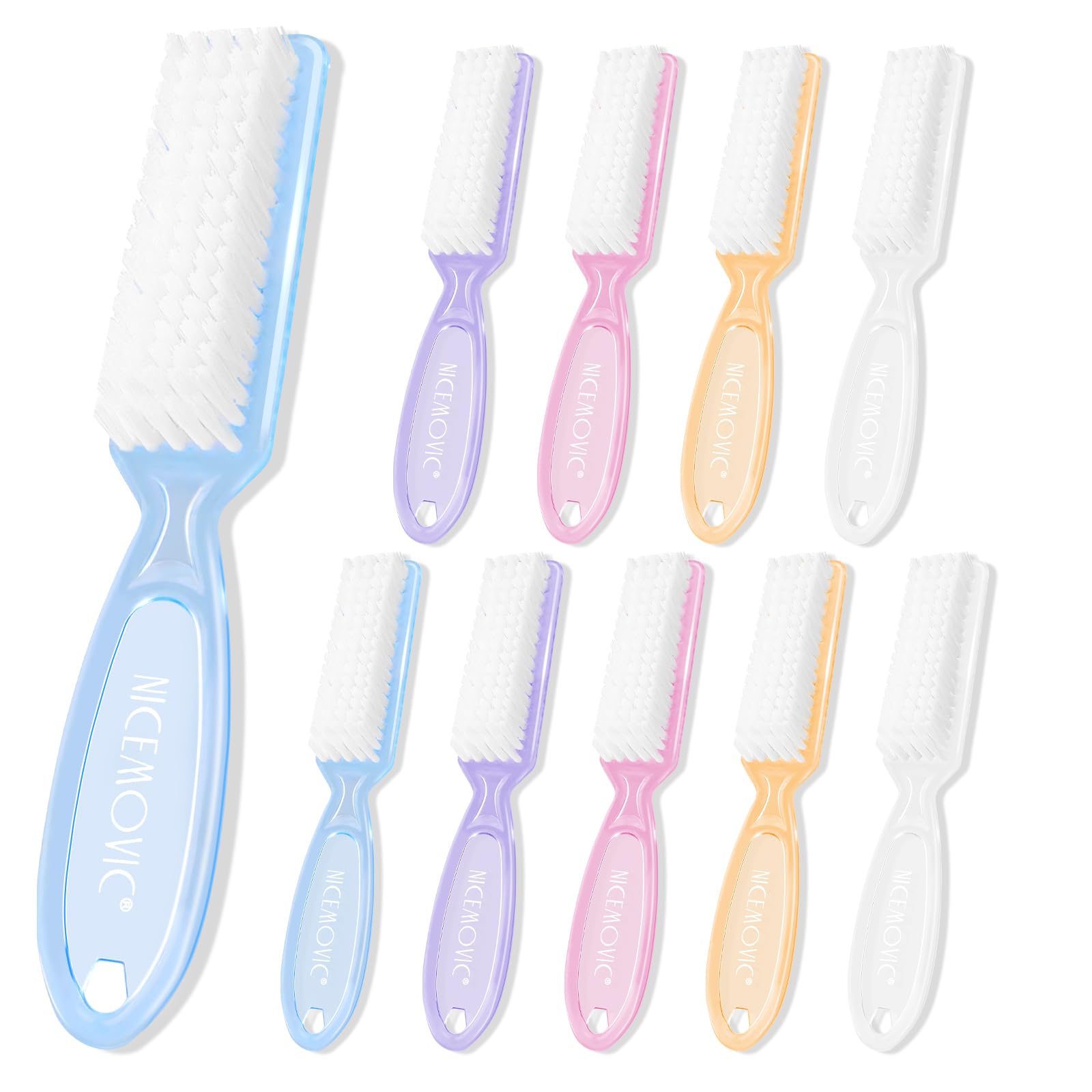NICEMOVIC Handle-Grip Nail Cleaning Brushes, 10-Pack