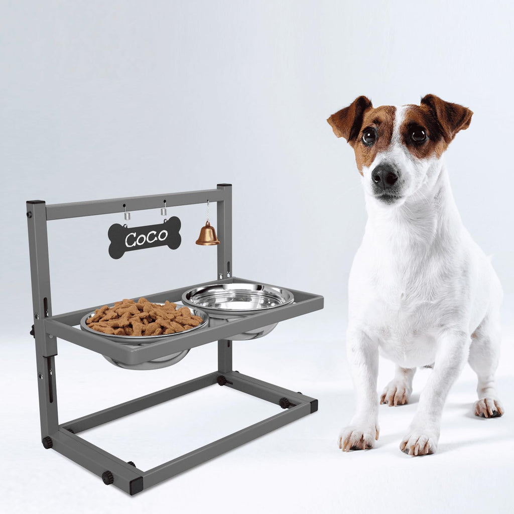 Adjustable Elevated Dog Bowls with Non-Slip Stand