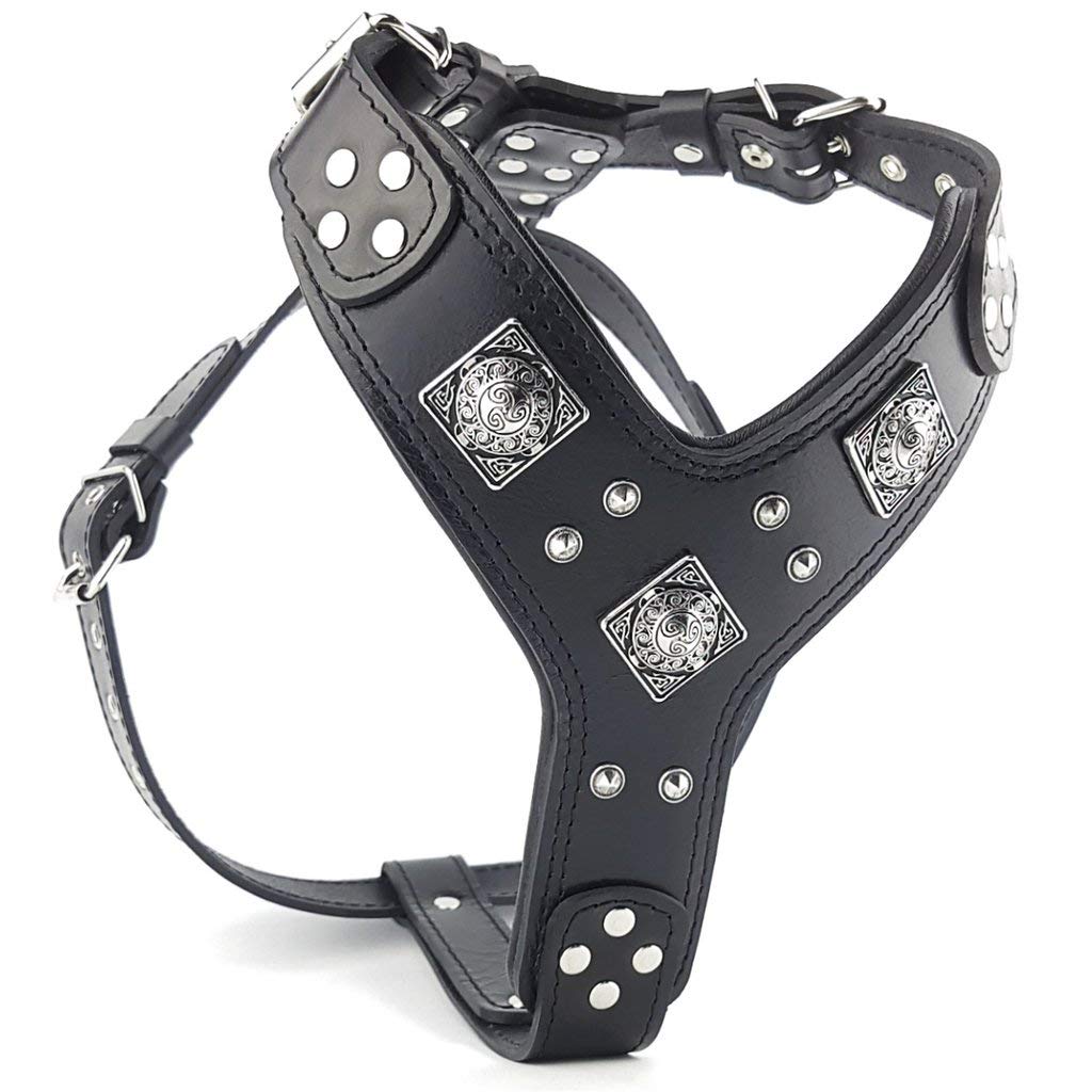 Bestia Eros Heavy-Duty Leather Dog Harness for Large Breeds