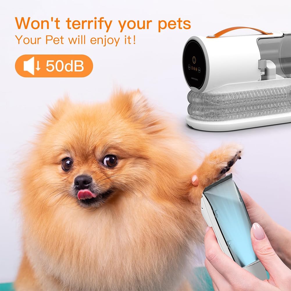 Low-Noise Pet Grooming Vacuum Kit with 5 Tools
