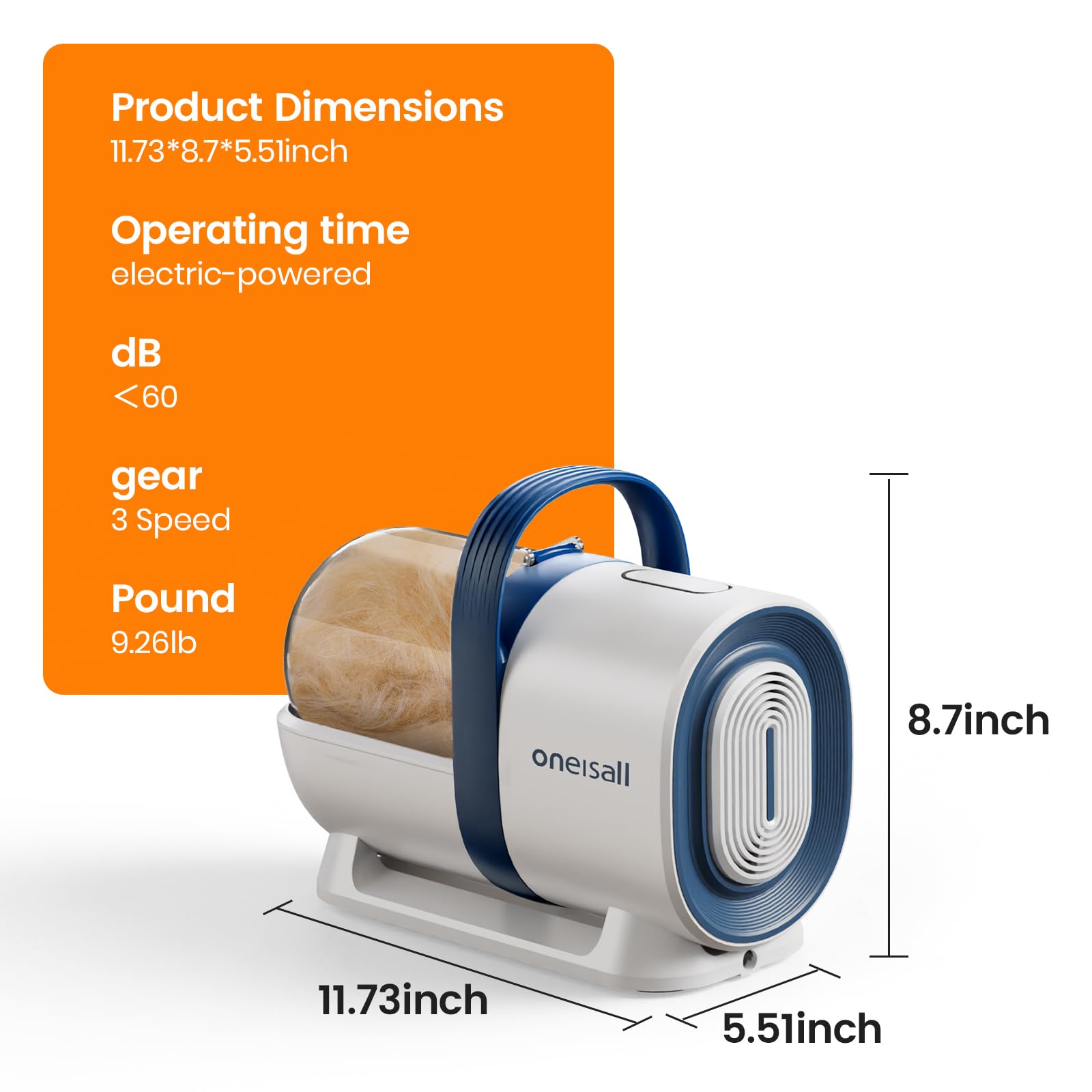 Oneisall 7-in-1 Pet Grooming Vacuum and Clipper Kit