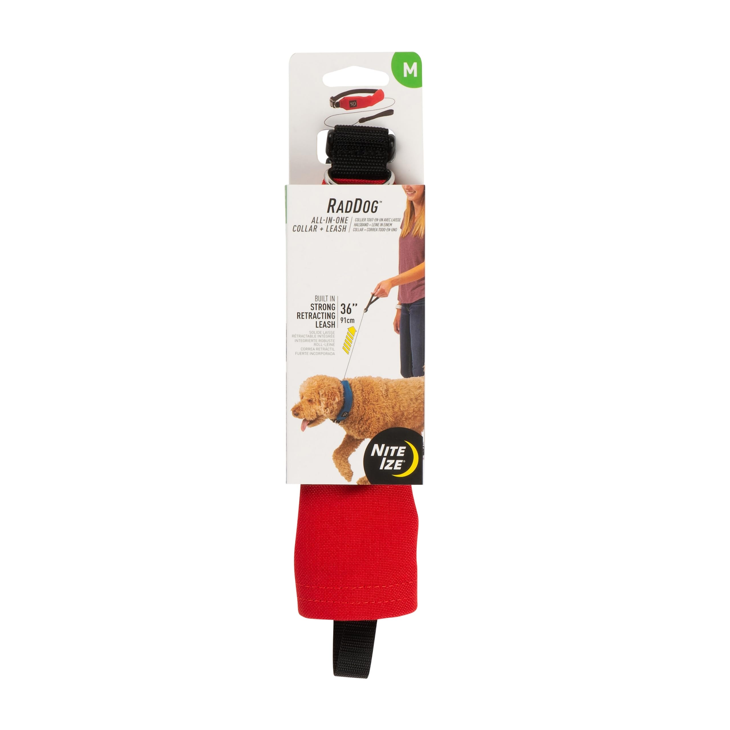 Nite Ize Raddog Heavy-Duty Collar with Retractable Leash