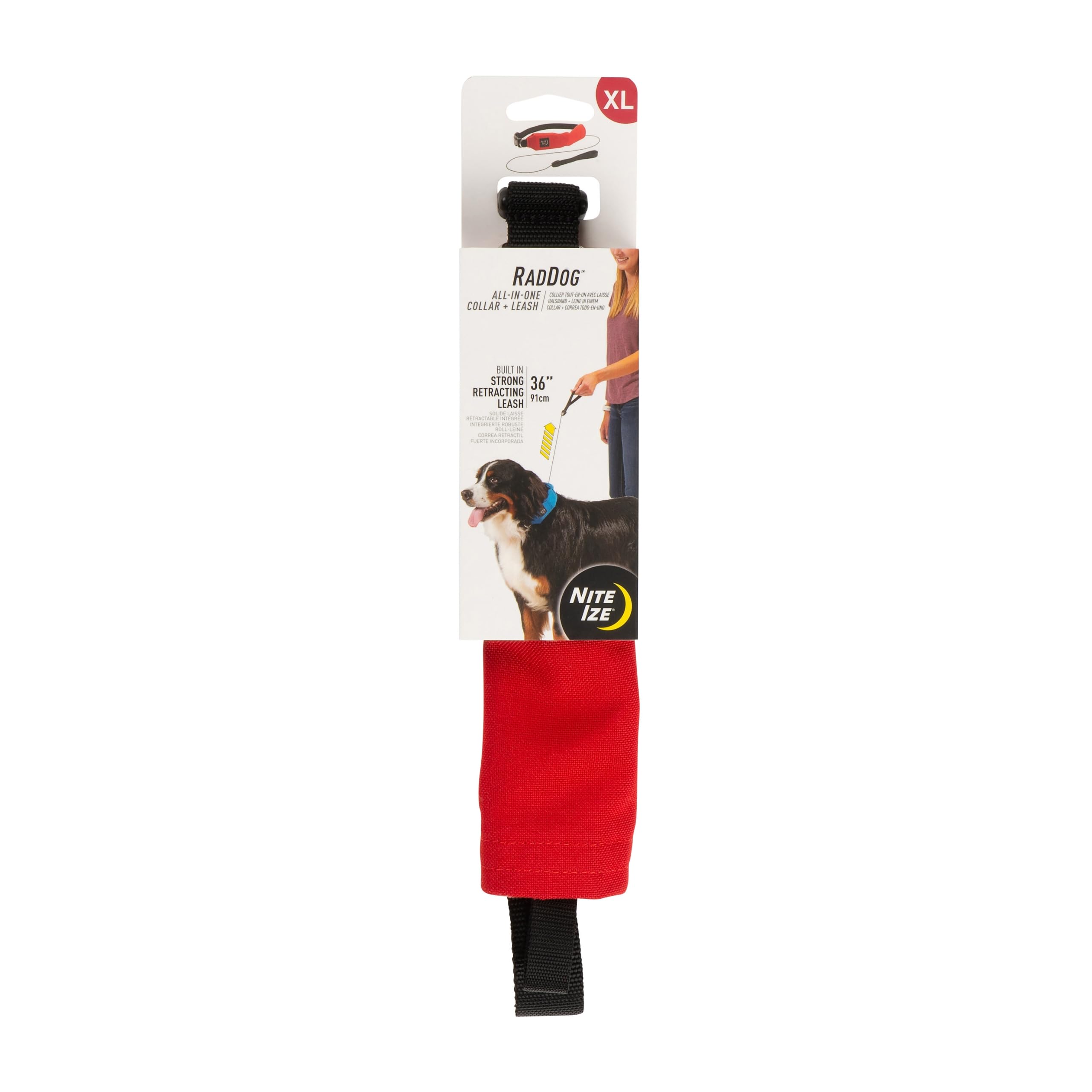 Nite Ize Raddog Heavy-Duty Collar with Retractable Leash