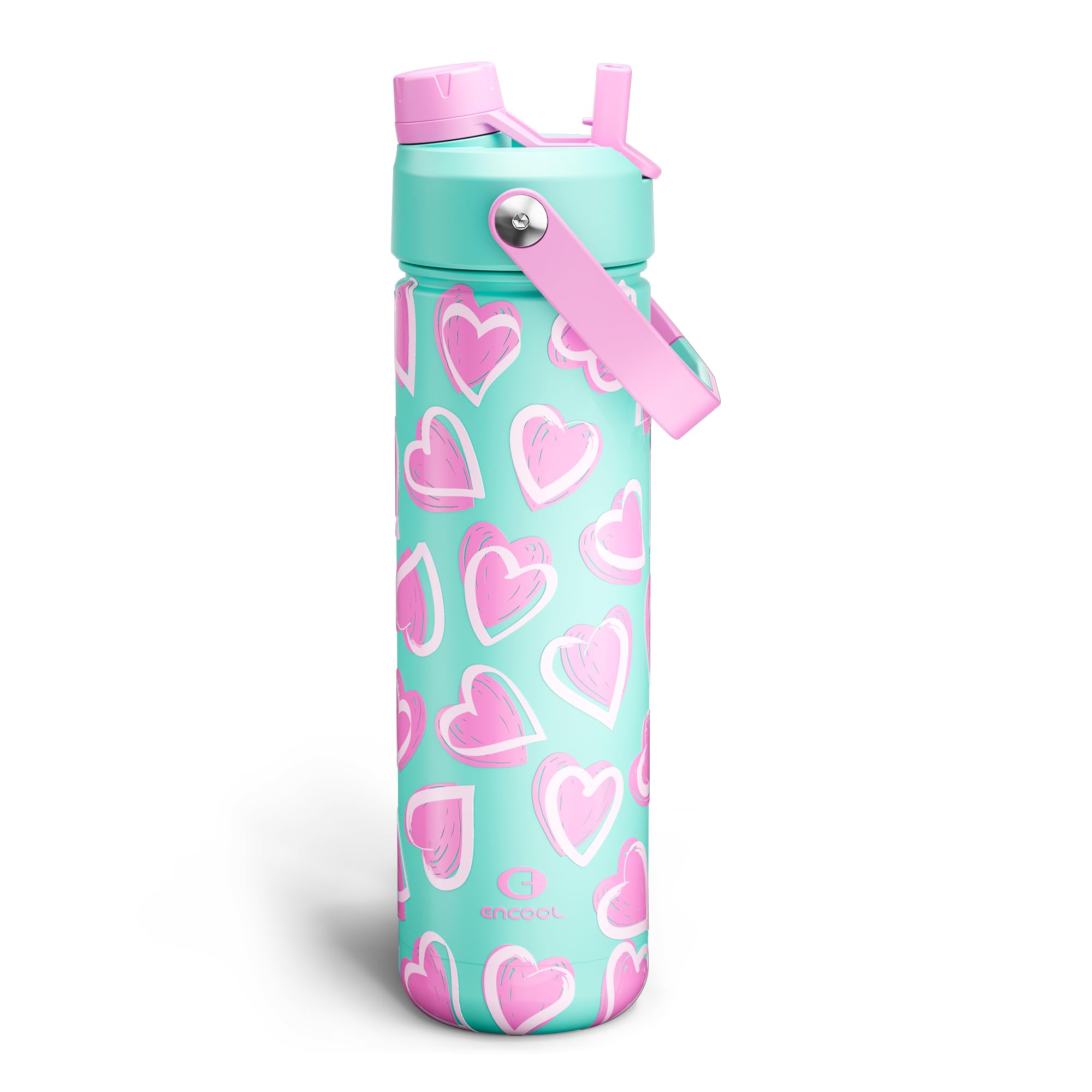 ENCOOL Insulated Dog Water Bottle with Built-In Straw
