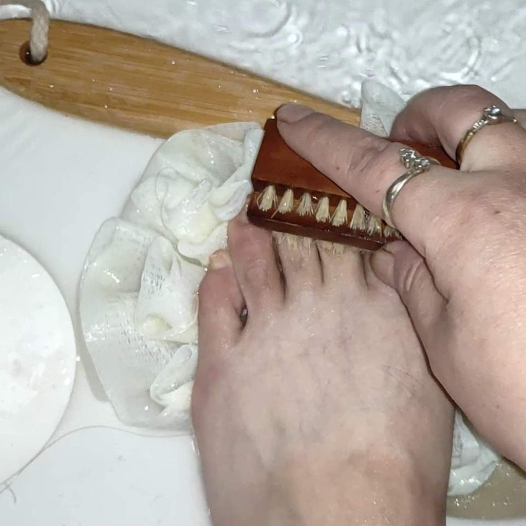 Coralpearl Rosewood Double-Sided Natural Boar Nail Brush