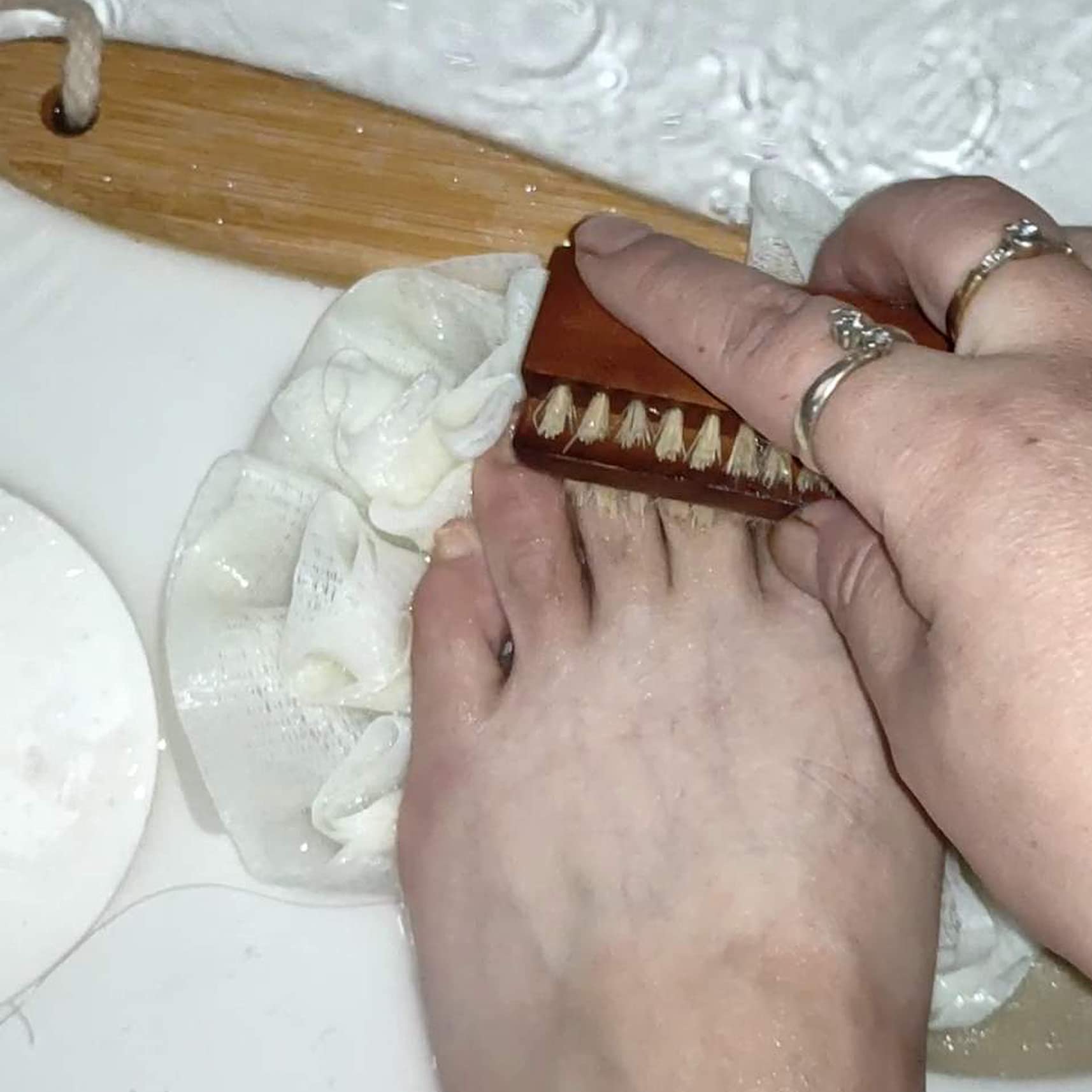 Coralpearl Rosewood Double-Sided Natural Boar Nail Brush