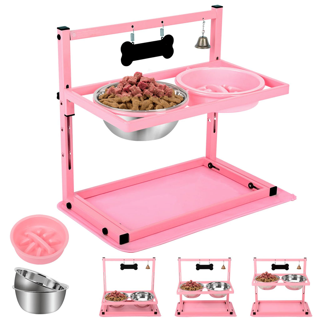 Adjustable Elevated Dog Bowls with Non-Slip Stand