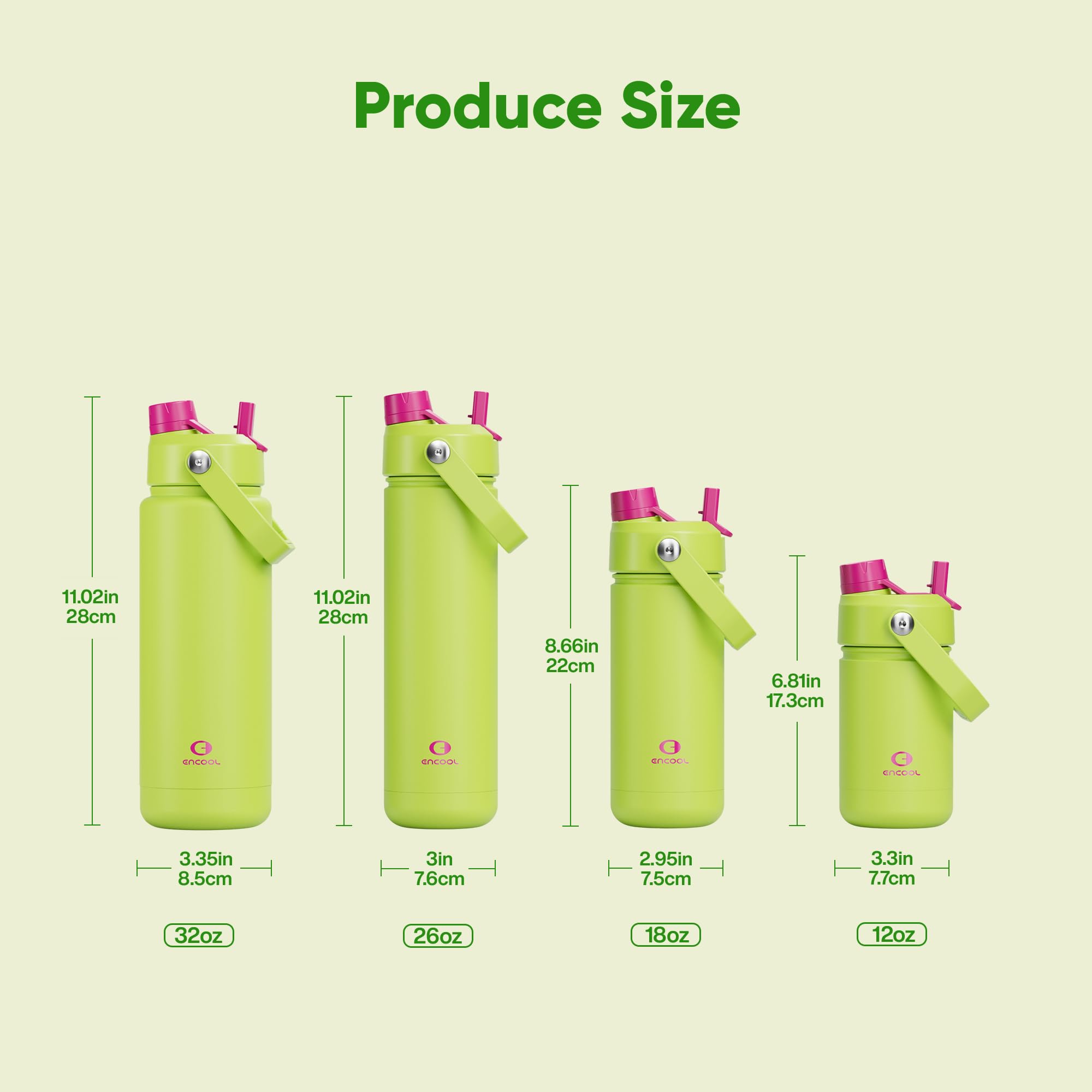 ENCOOL Insulated Dog Water Bottle with Built-In Straw