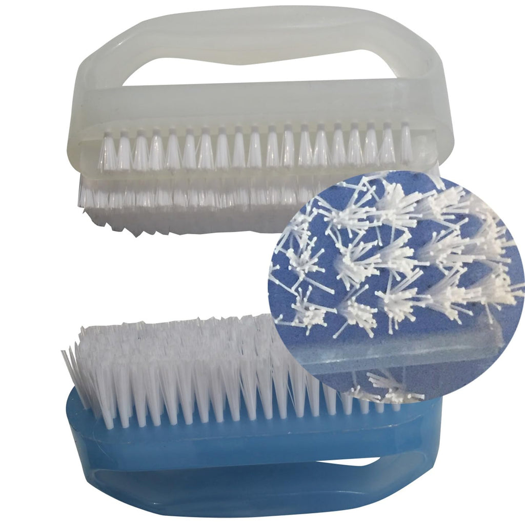 Coralpearl Soft Nylon Nail Brushes with Handles, 2-Pack