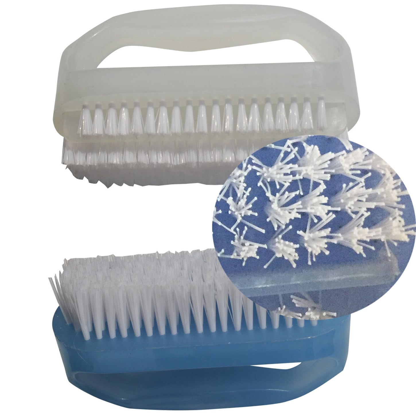 Coralpearl Soft Nylon Nail Brushes with Handles, 2-Pack