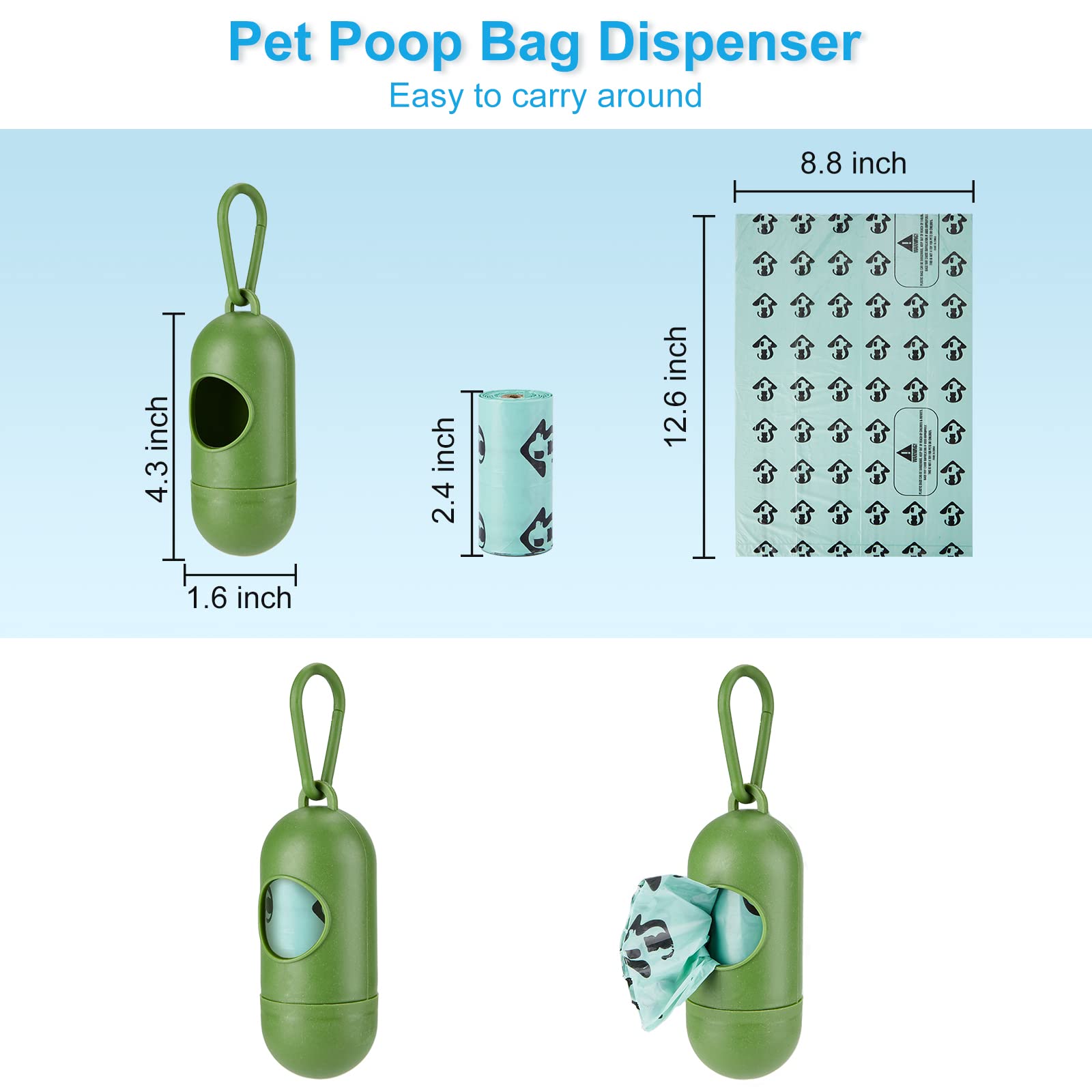 Portable Cat Litter Scoop with Waste Bin and 135 Bags