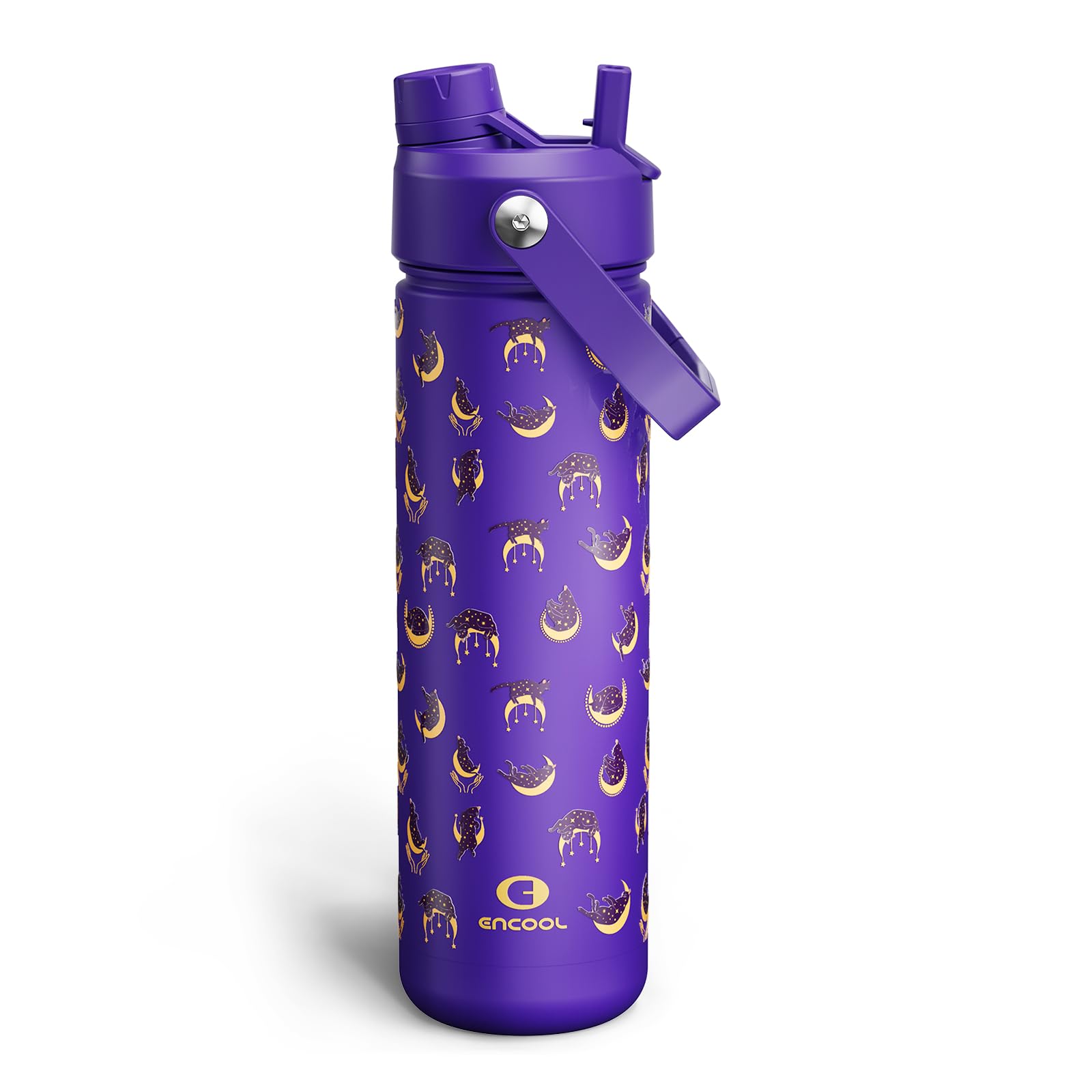 ENCOOL Insulated Dog Water Bottle with Built-In Straw