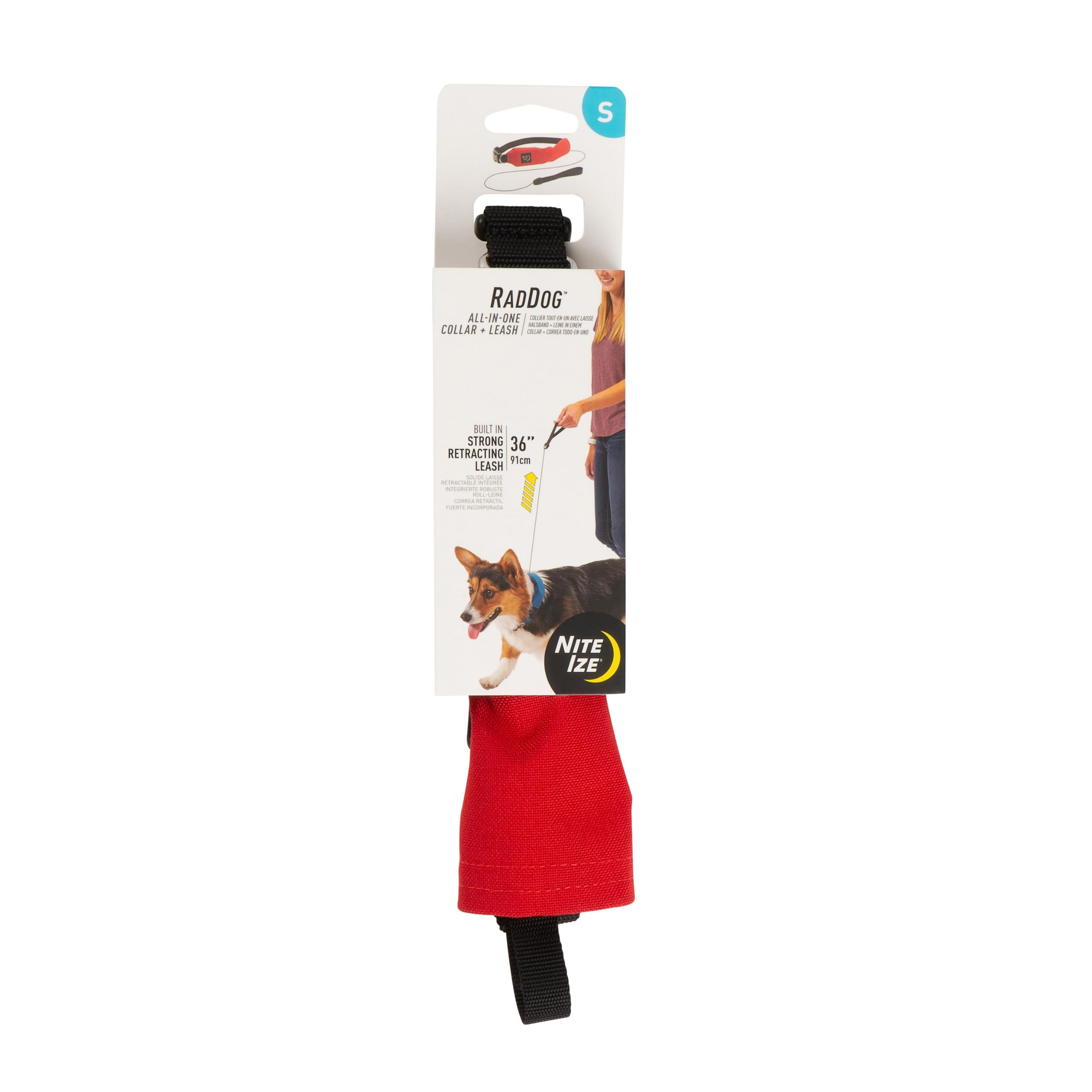Nite Ize Raddog Heavy-Duty Collar with Retractable Leash