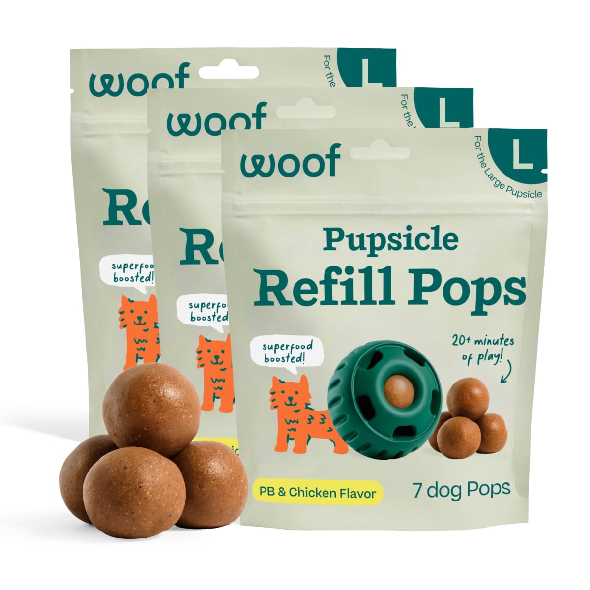 WOOF Pupsicle Peanut Butter and Beef Refill Treat Pops