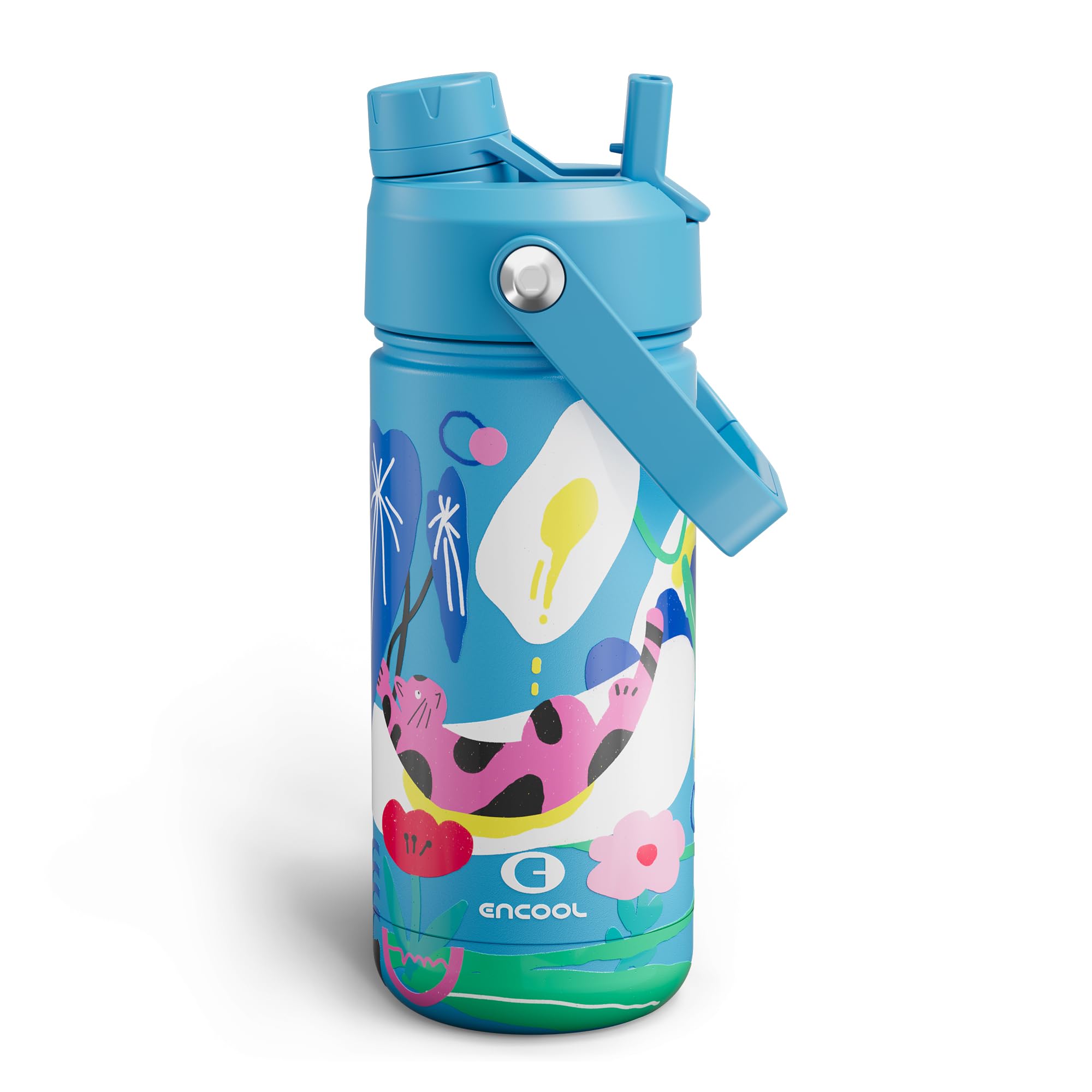 ENCOOL Insulated Dog Water Bottle with Built-In Straw
