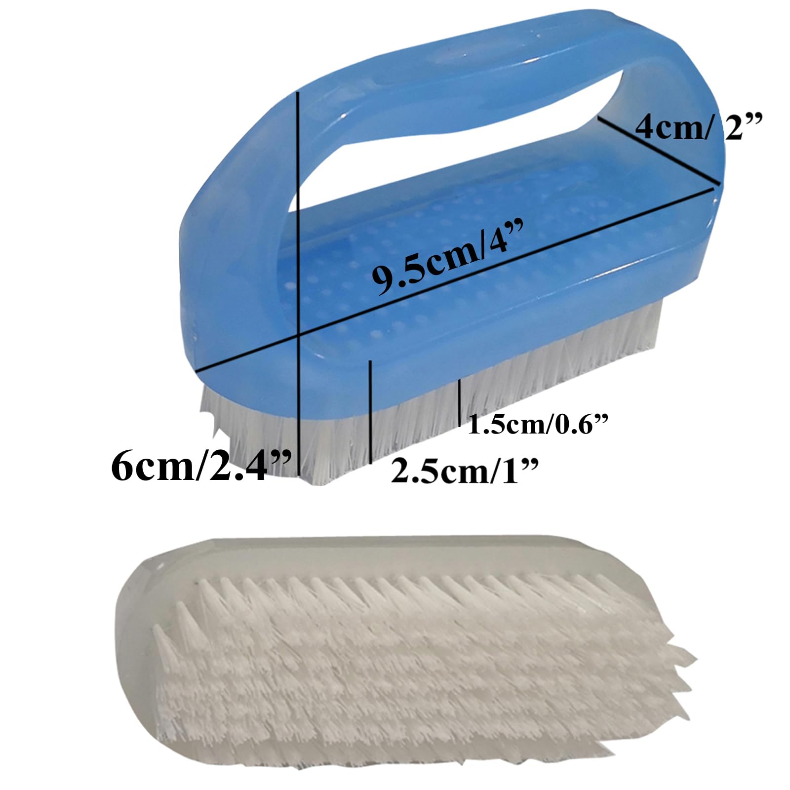 Coralpearl Soft Nylon Nail Brushes with Handles, 2-Pack