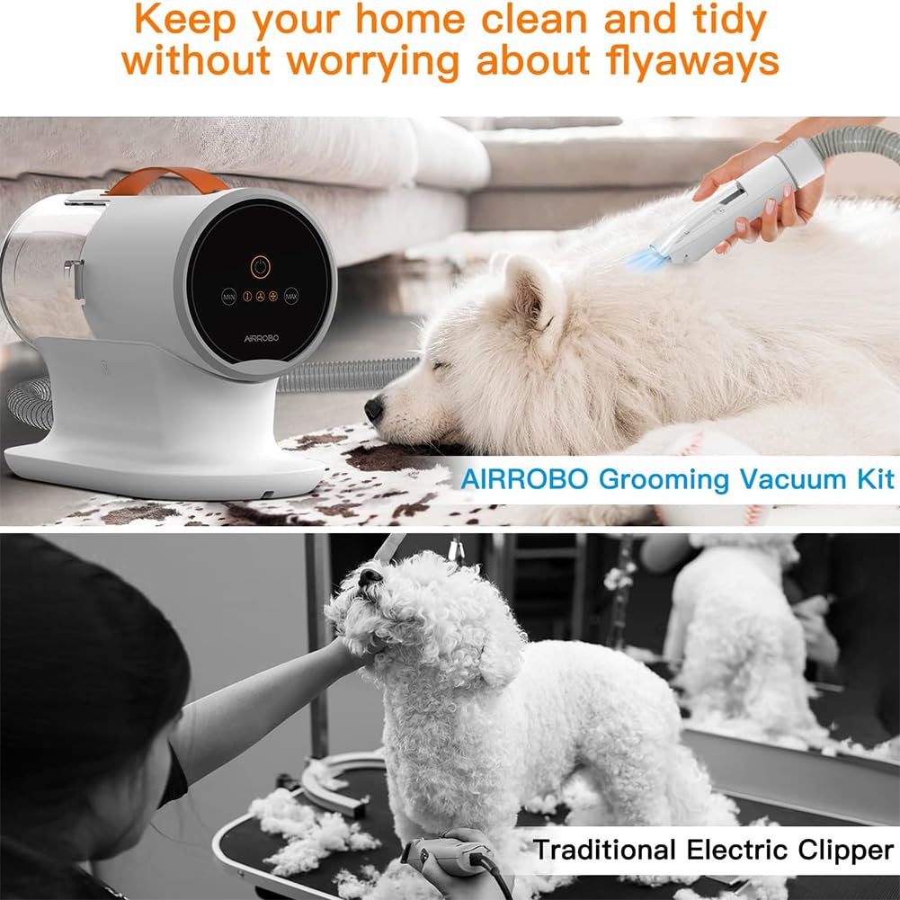 Low-Noise Pet Grooming Vacuum Kit with 5 Tools