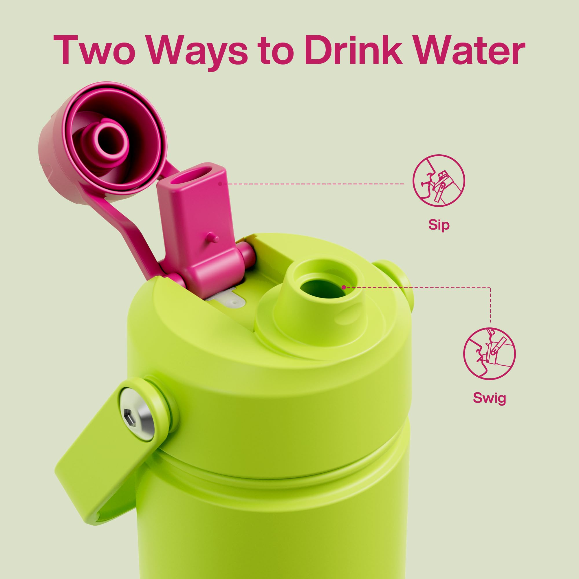 ENCOOL Insulated Dog Water Bottle with Built-In Straw
