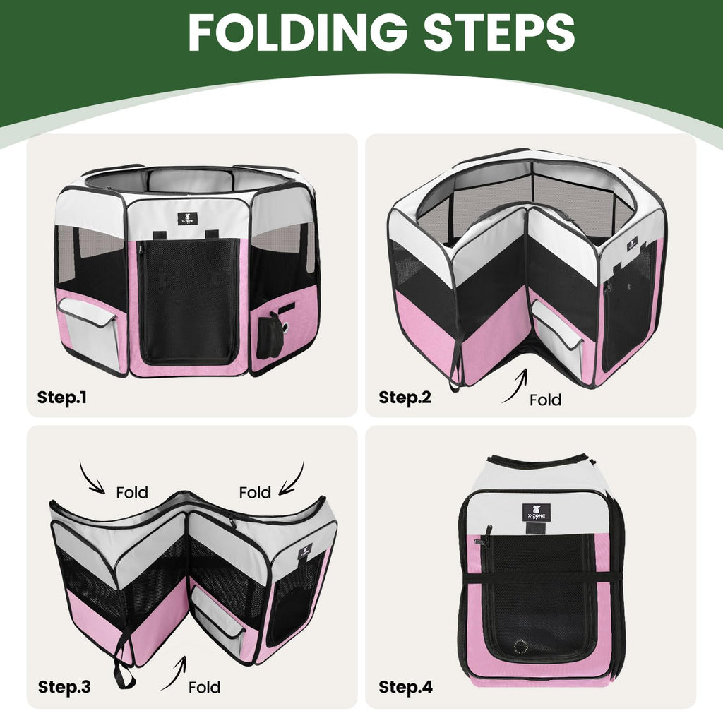 X-ZONE PET Foldable Portable Playpen for Small Pets