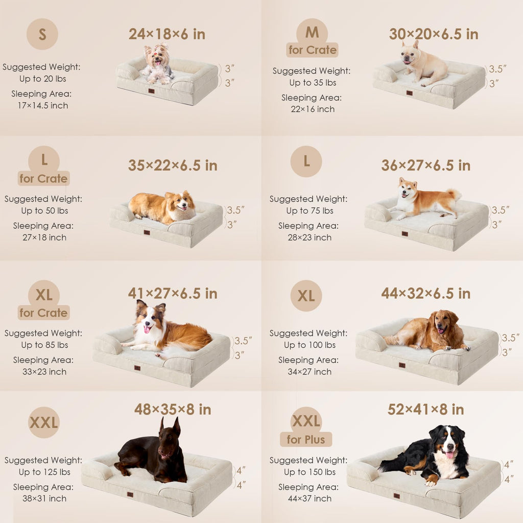 EHEYCIGA Waterproof Orthopedic Memory Foam Dog Bed