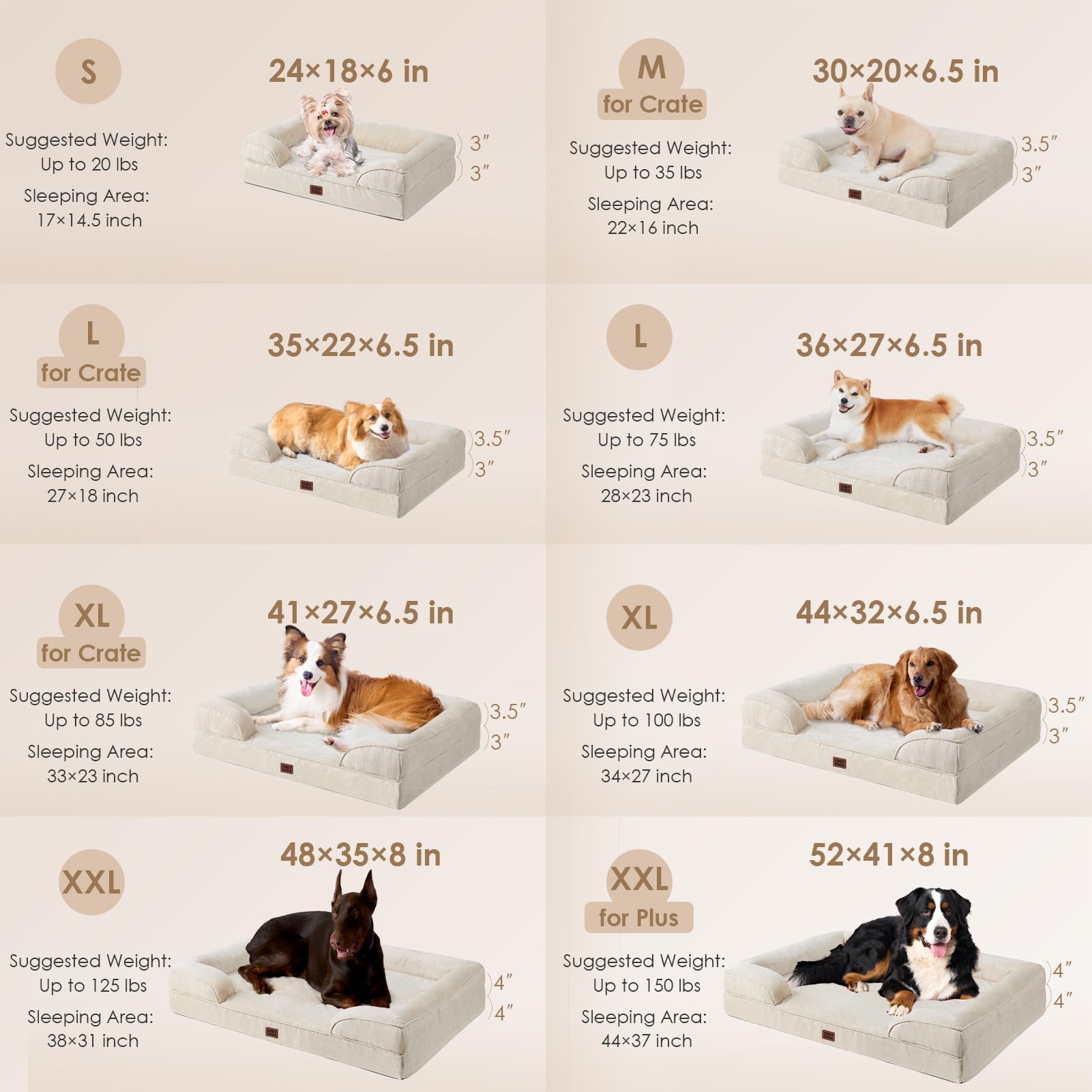 EHEYCIGA Waterproof Orthopedic Memory Foam Dog Bed