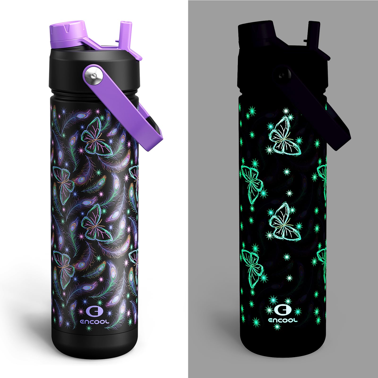 ENCOOL Insulated Dog Water Bottle with Built-In Straw