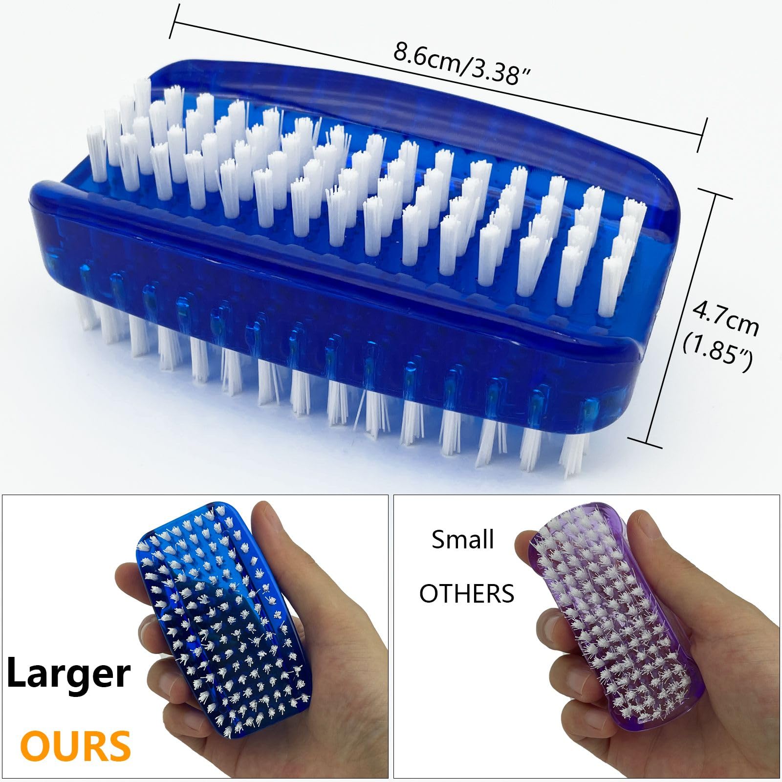GKETN Double-Sided Nylon Nail Cleaning Brushes, 2-Pack
