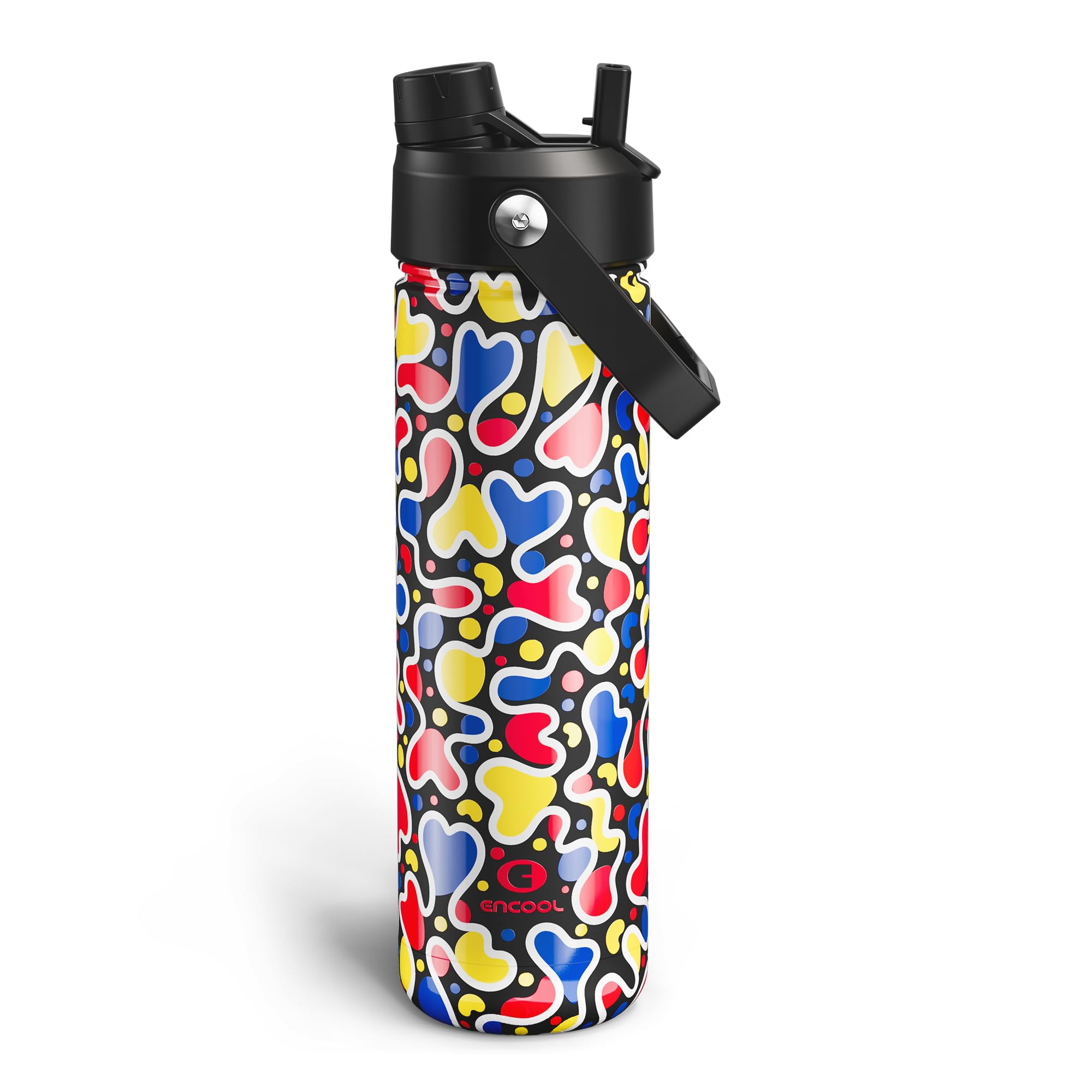 ENCOOL Insulated Dog Water Bottle with Built-In Straw