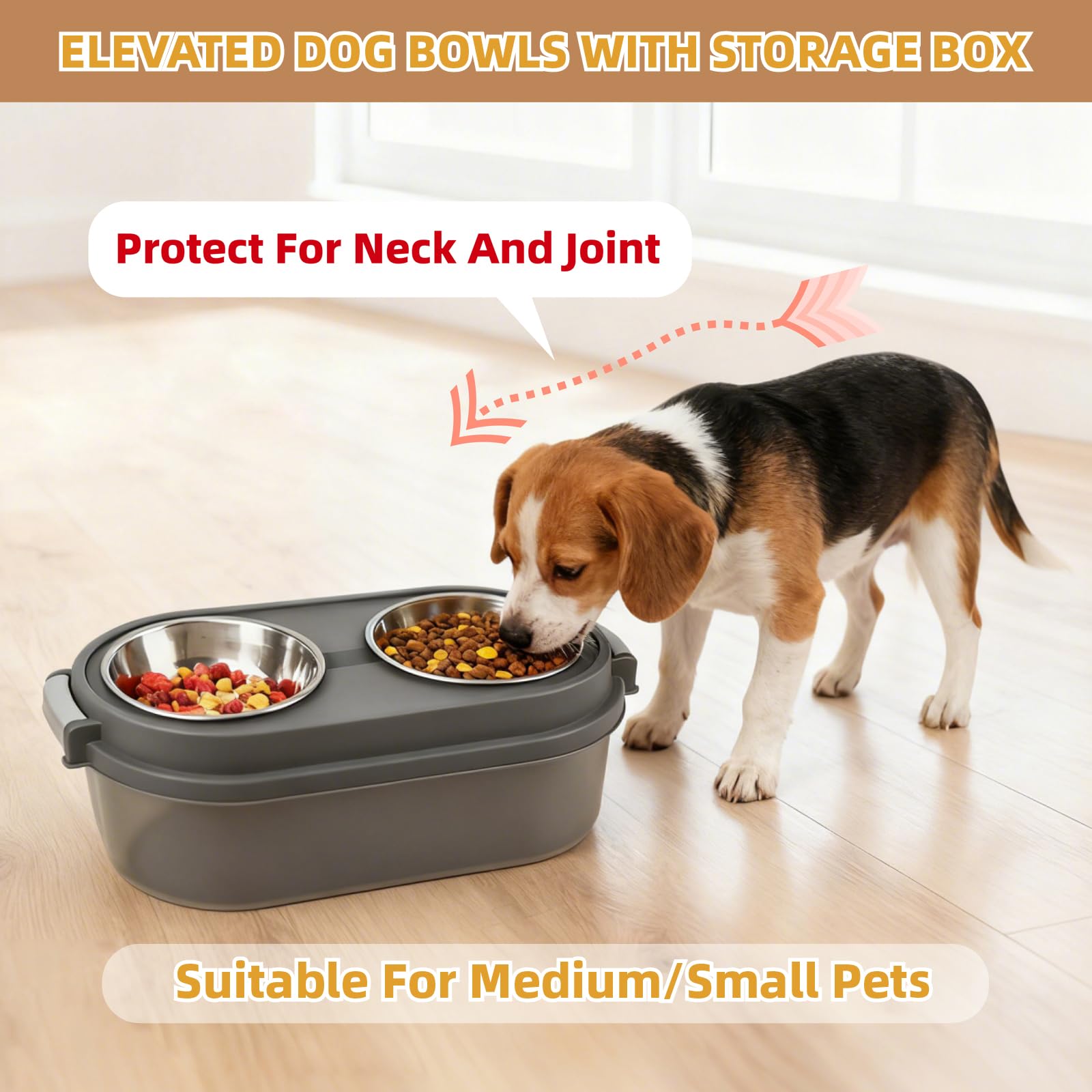 WarmWink 2-in-1 Elevated Dog Bowls with Toy Storage