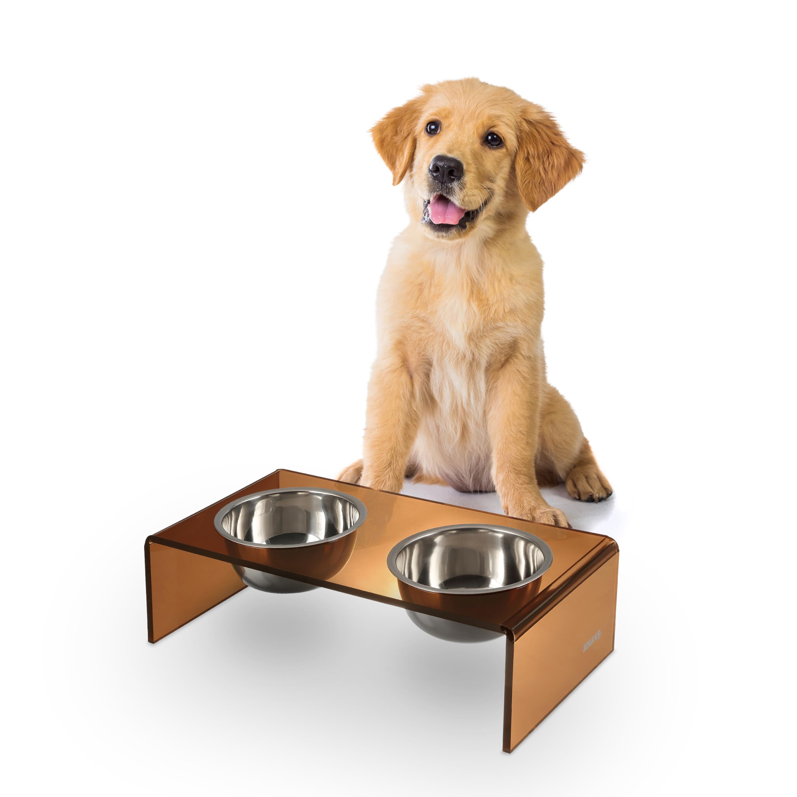 LICKER Acrylic Elevated Pet Feeder with Clear Stand