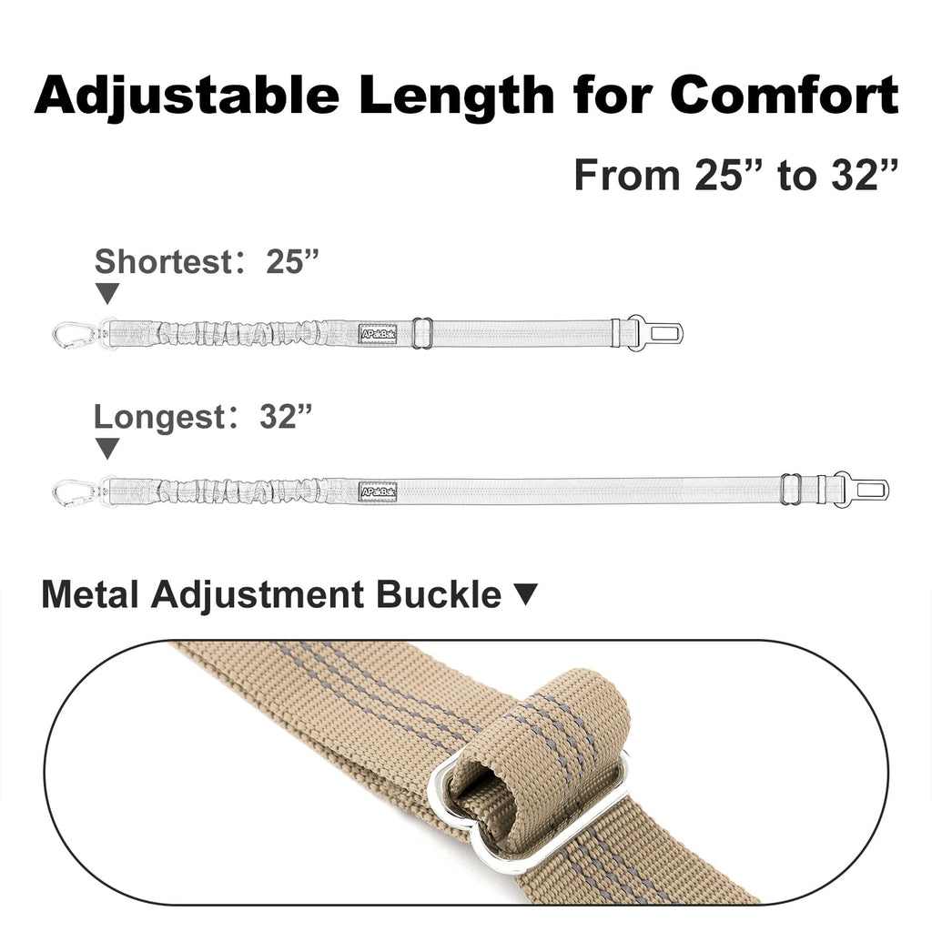 APakBak Adjustable Dog Car Seat Belt with Reflective Strap