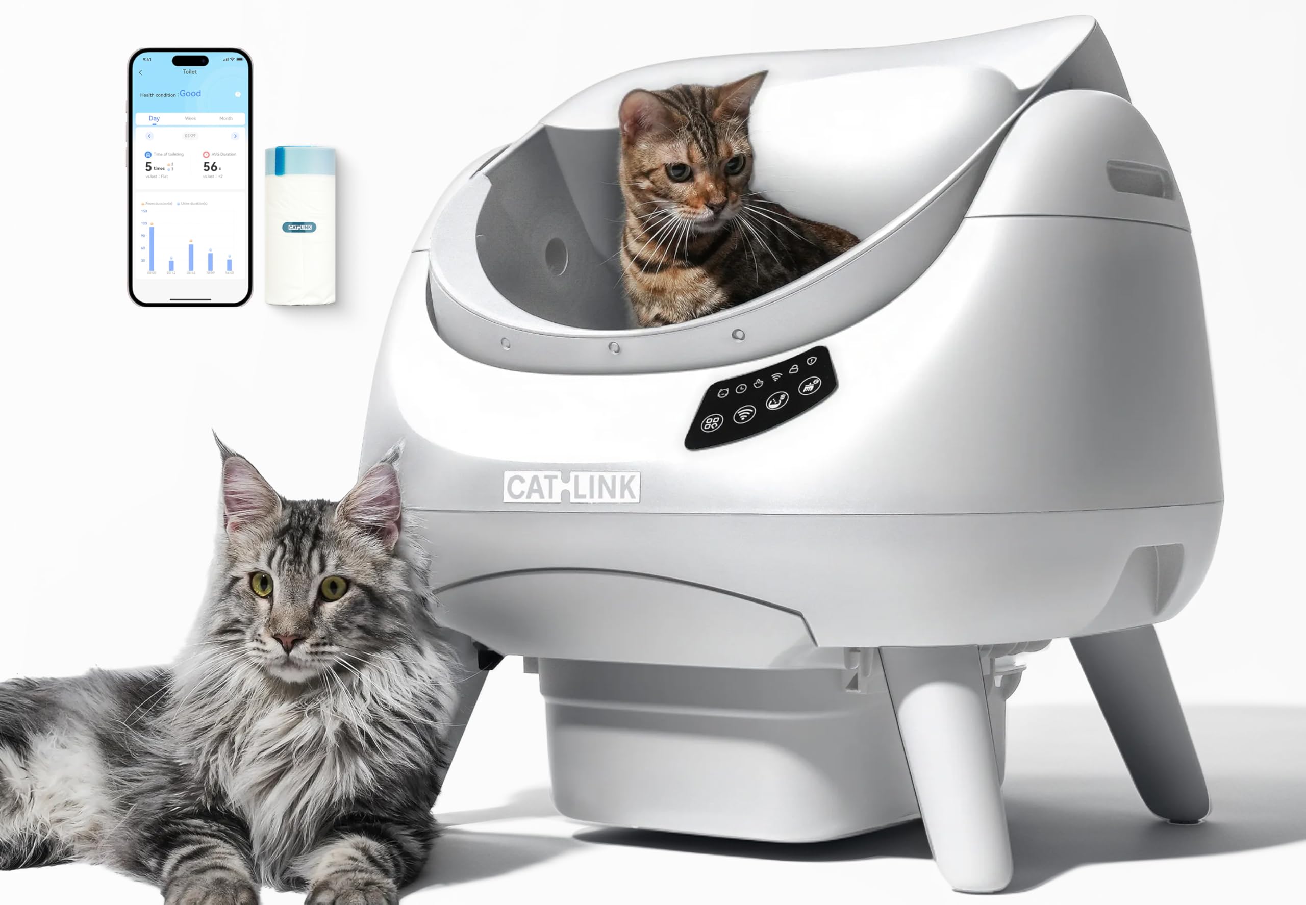 CATLINK Open-X Self-Cleaning Litter Box with AI Monitor