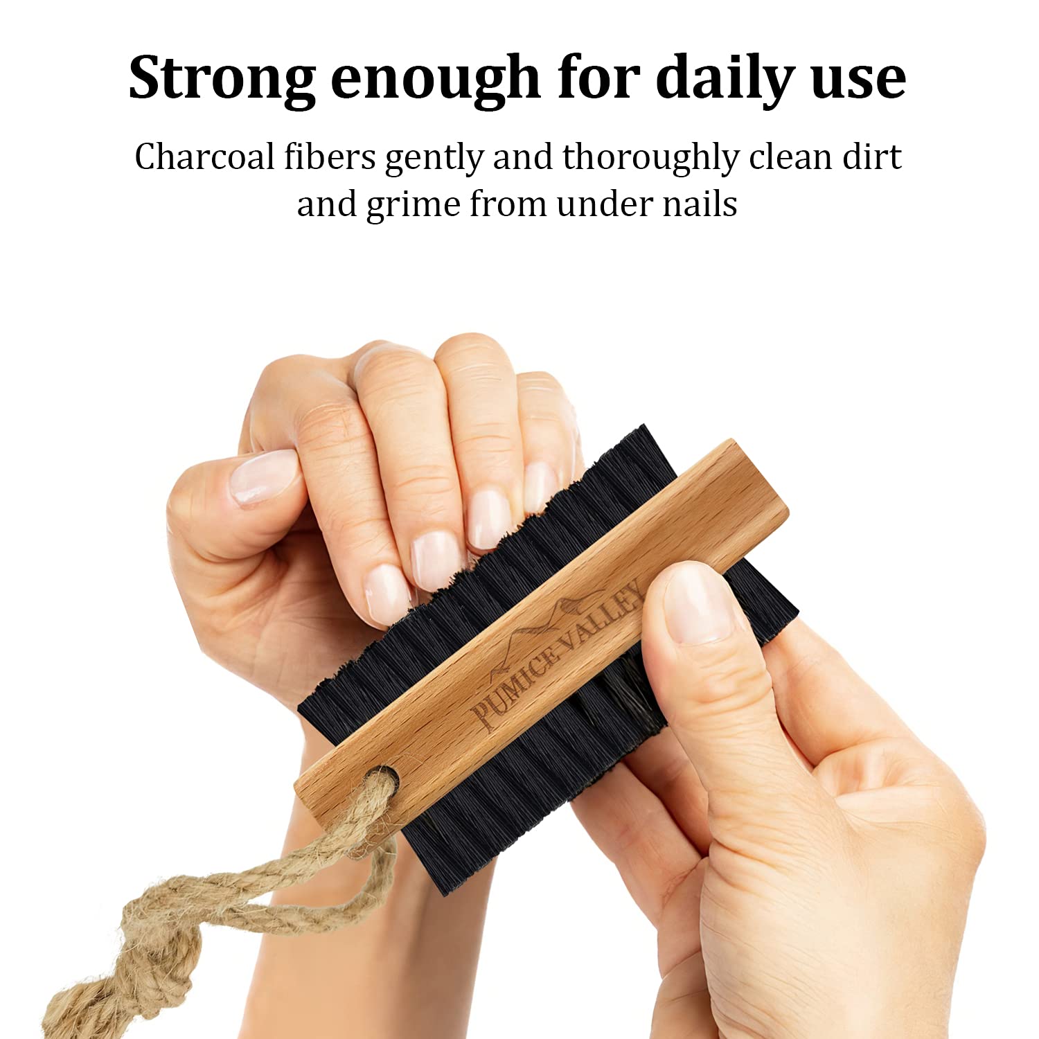 Wooden Double-Sided Fingernail Cleaning Brush