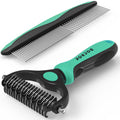 Docrok Pet Grooming Brush and Stainless Steel Comb Set