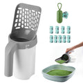 Portable Cat Litter Scoop with Waste Bin and 135 Bags
