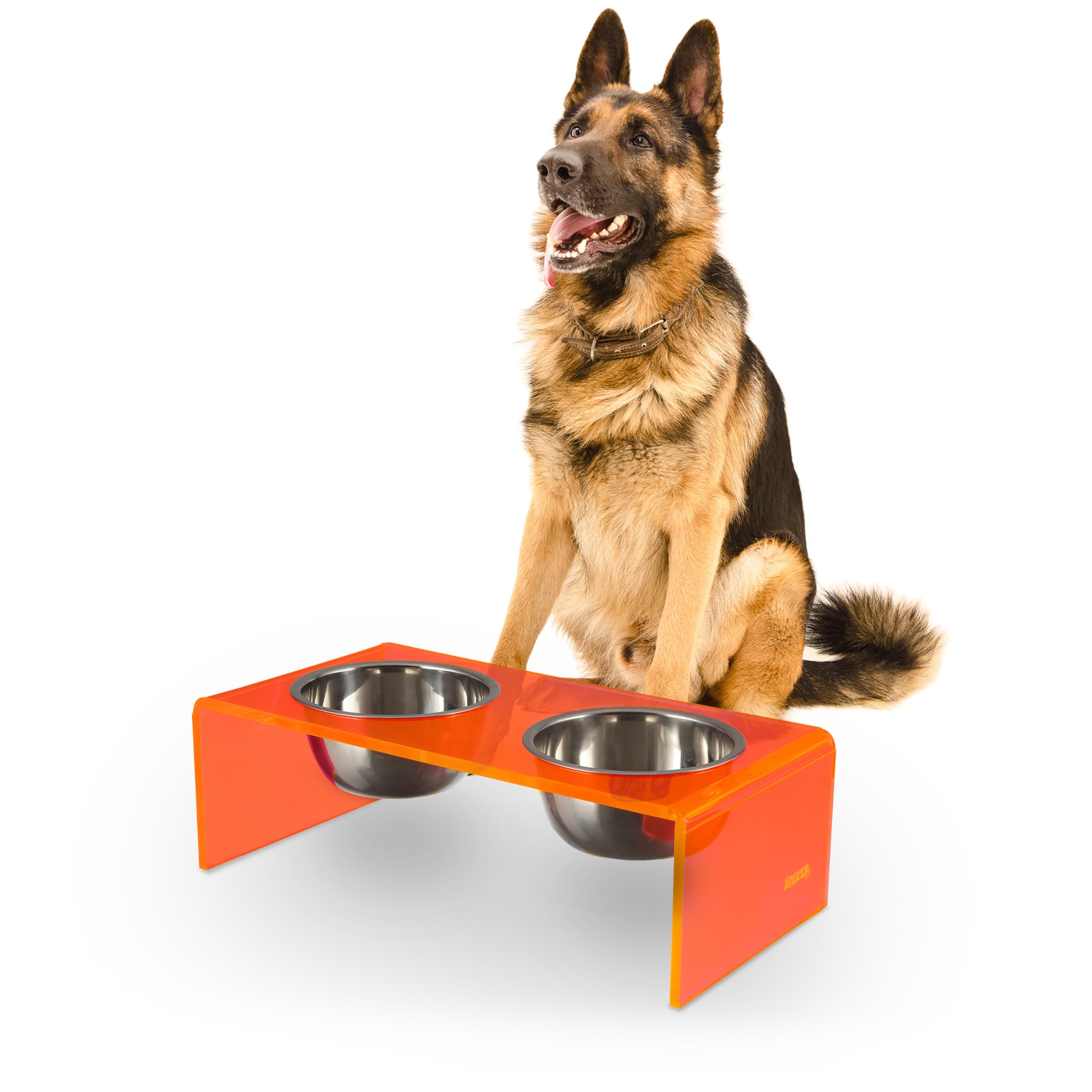 LICKER Acrylic Elevated Pet Feeder with Clear Stand