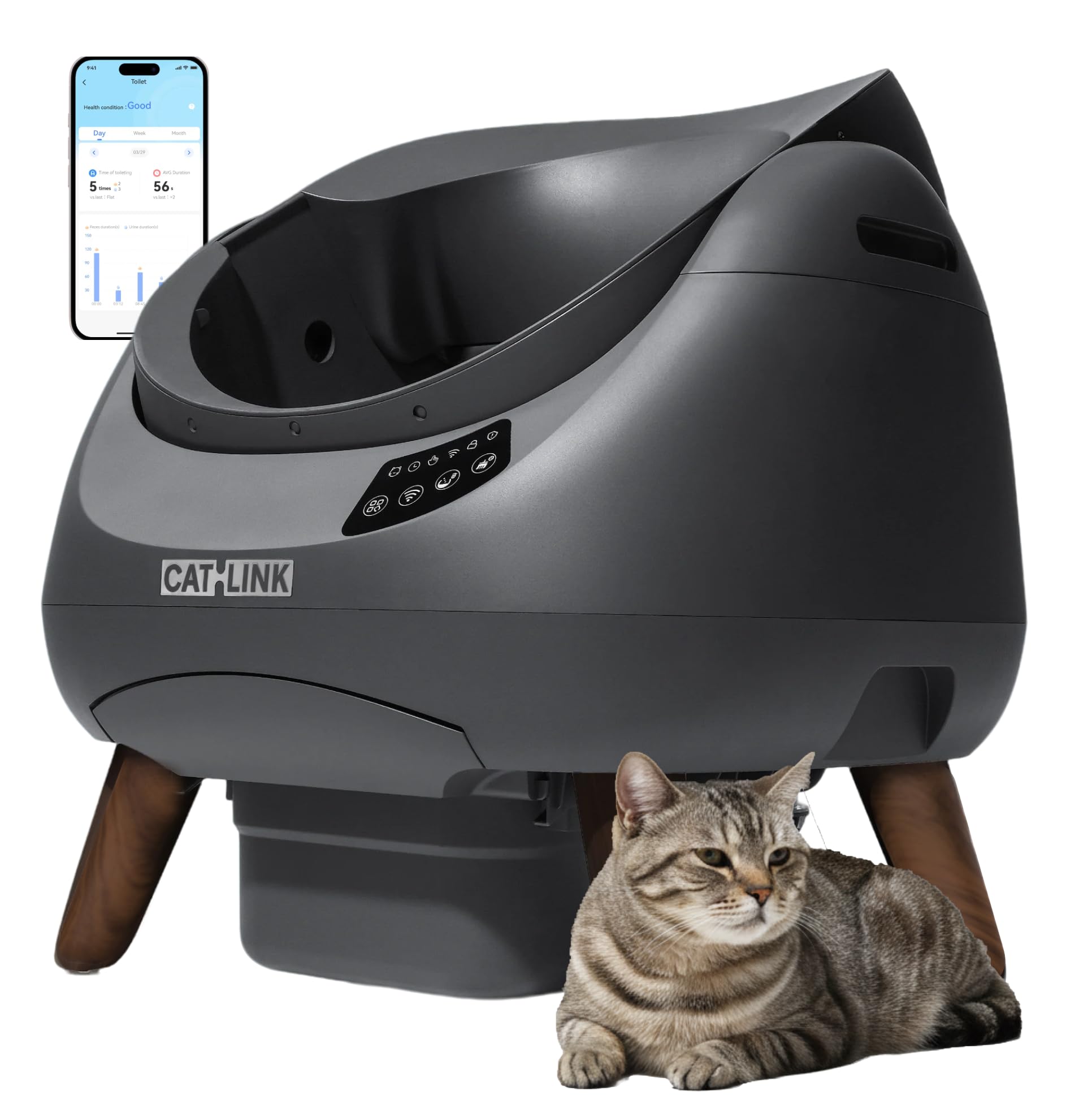 CATLINK Open-X Self-Cleaning Litter Box with AI Monitor